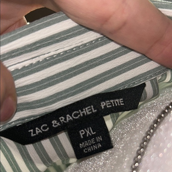 Zac & Rachel Mint and White Striped Shirt - Picture 8 of 8